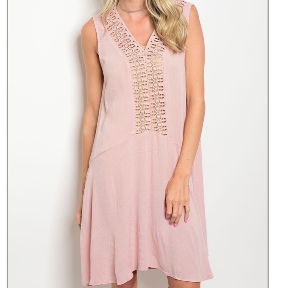 Sleeveless Pink Mini Dress S-M-L